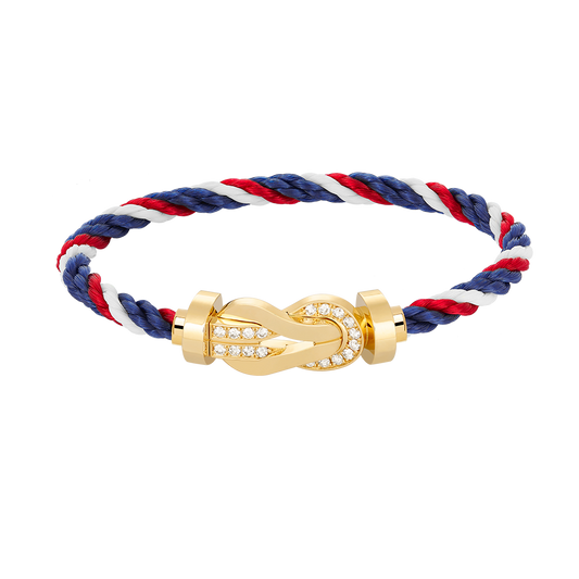 [⭐Spark]CHANCE LARGE 8 FIGURE BUCKLE HALF DIAMOND BRACELET GOLD