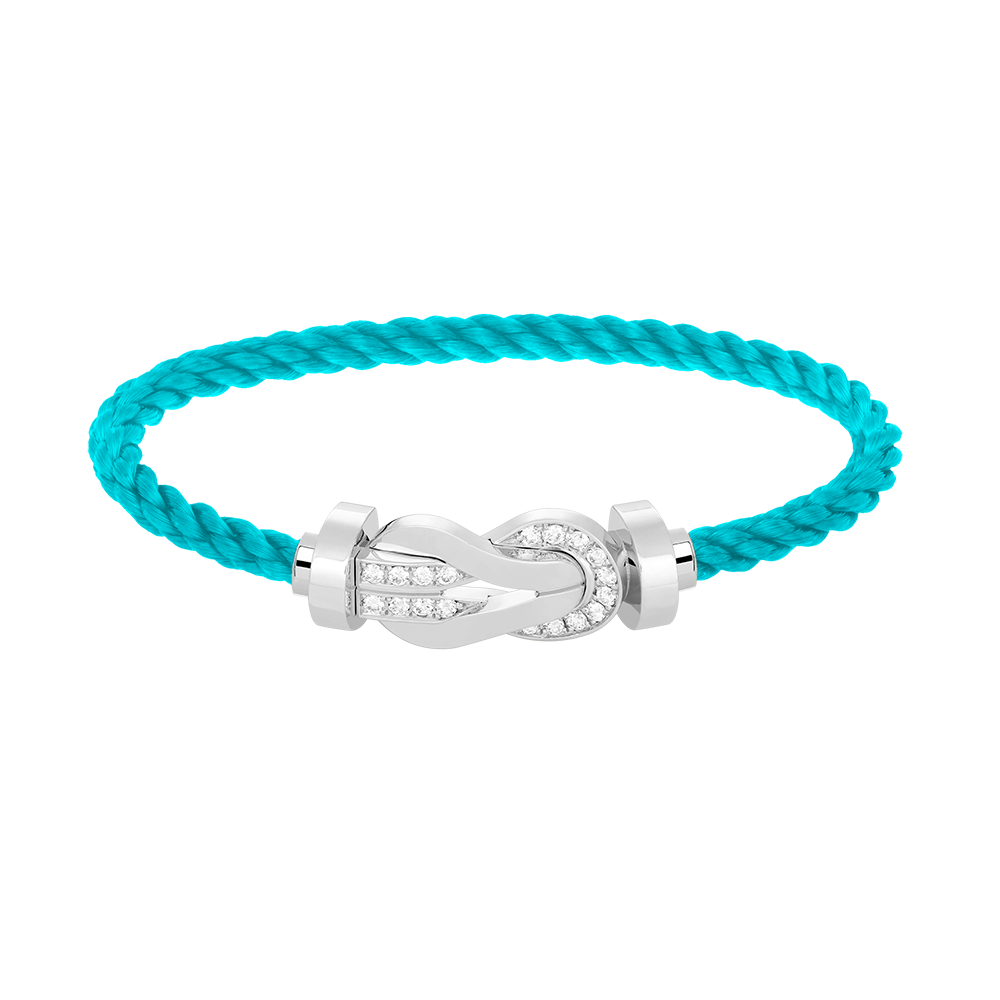 [⭐Spark]CHANCE LARGE 8 FIGURE BUCKLE HALF DIAMOND BRACELET SILVER