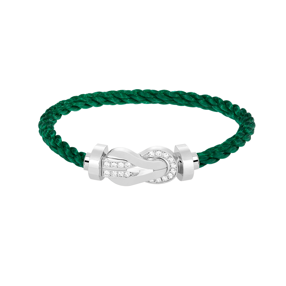 [⭐Spark]CHANCE LARGE 8 FIGURE BUCKLE HALF DIAMOND BRACELET SILVER