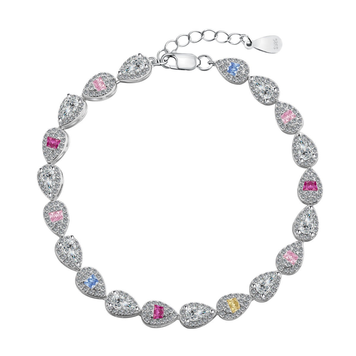 [Spark Jewelry]0.25 Carat Radiant Water Drop Shape Daily Bracelet