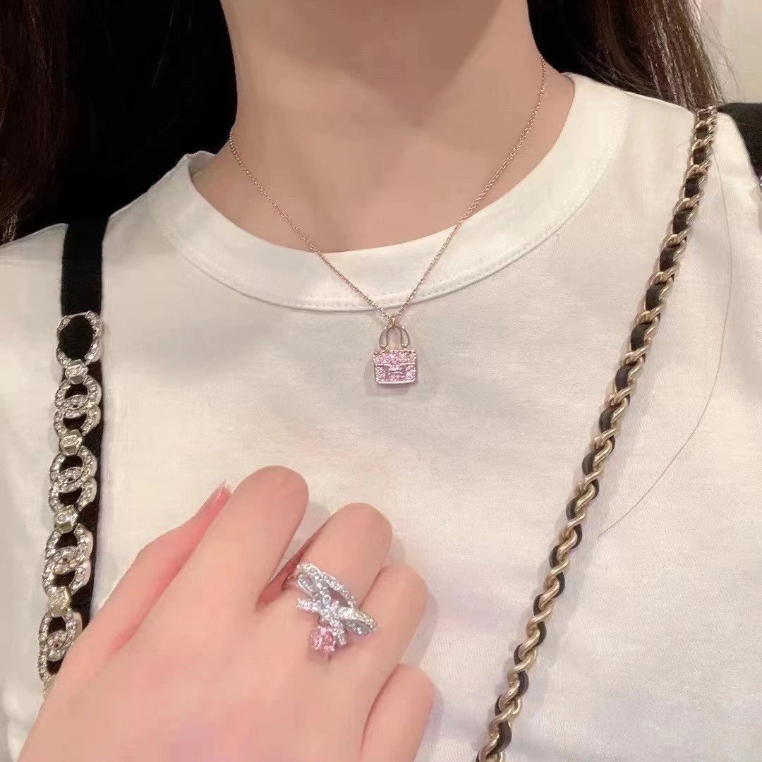 [⭐Spark]CONSTANCE PEDANT PURPLE DIAMOND NECKLACE