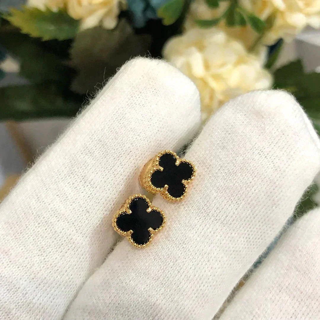 [⭐Spark]CLOVER MINI 9.5MM BLACK MOP EARRINGS