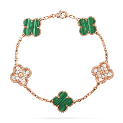 [⭐Spark] CLOVER 5 MOTIF MALACHITE BRACELET COLLECTION