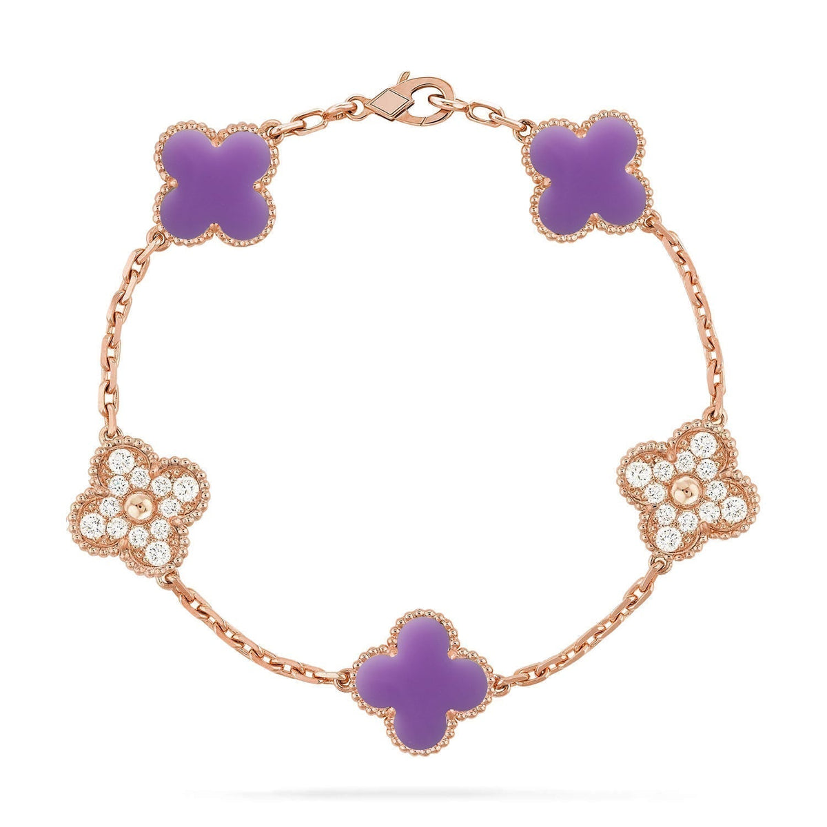 [⭐Spark]CLOVER 5 MOTIF LIGHT PURPLE BRACELET COLLECTION