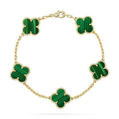 [⭐Spark] CLOVER 5 MOTIF MALACHITE BRACELET COLLECTION