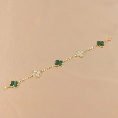 [⭐Spark] CLOVER 5 MOTIF MALACHITE BRACELET COLLECTION