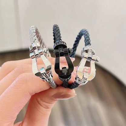 [⭐Spark]FORCE LARGE HORSESHOE FULL DIAMOND BRACELET GOLD