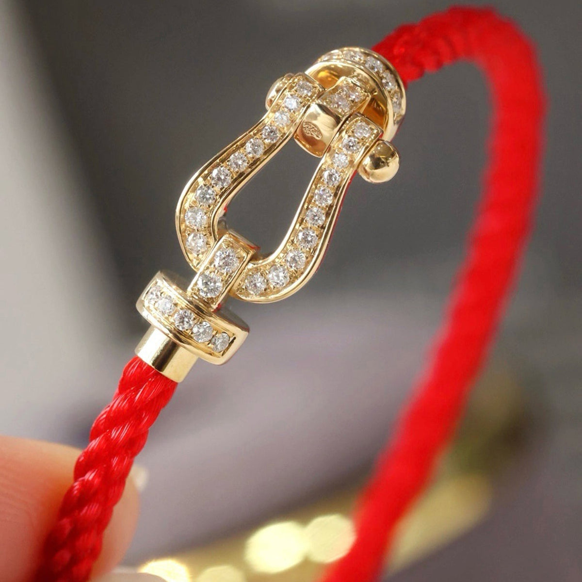[⭐Spark]FORCE LARGE HORSESHOE FULL DIAMOND BRACELET GOLD