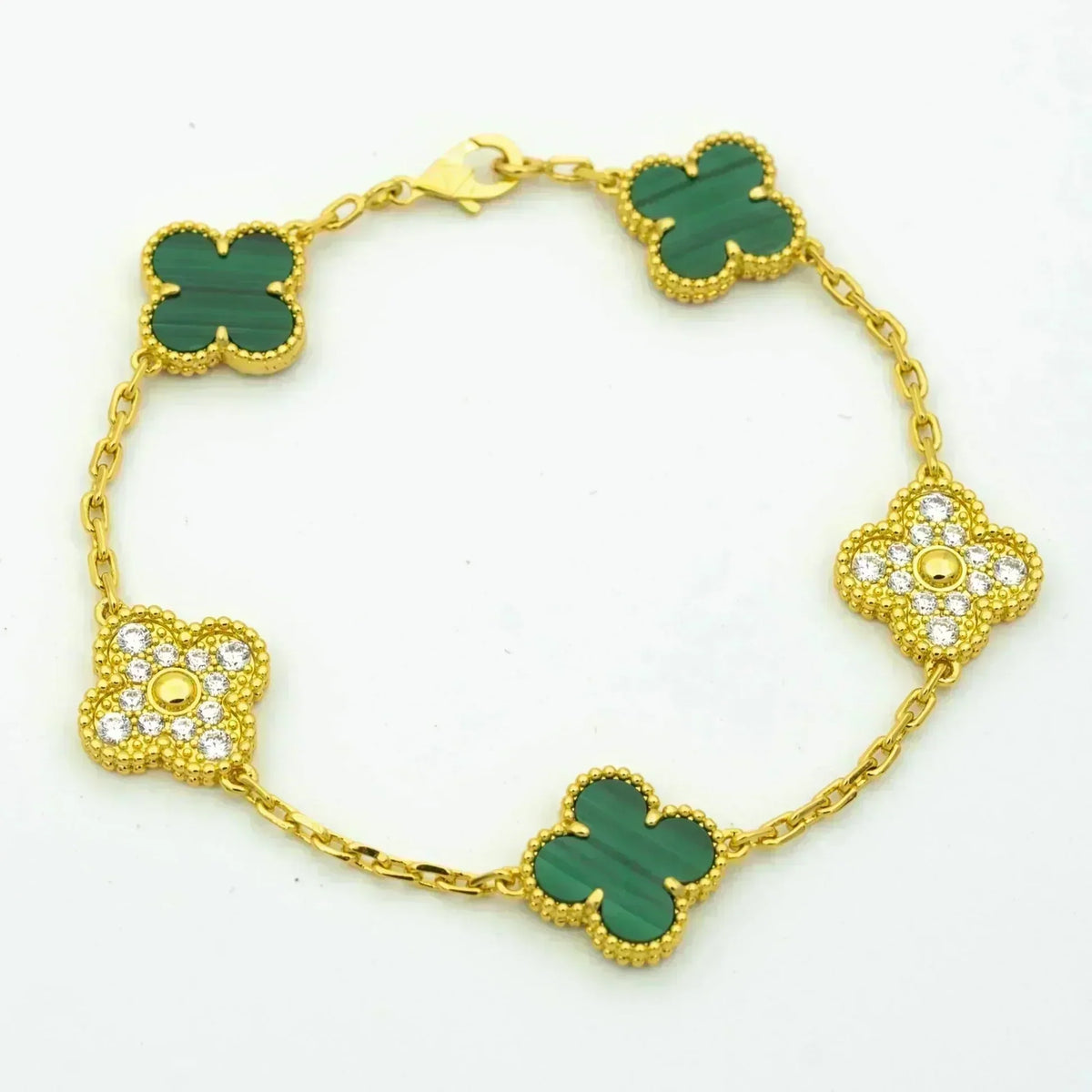 [⭐Spark] CLOVER 5 MOTIF MALACHITE BRACELET COLLECTION