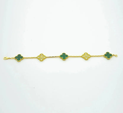 [⭐Spark] CLOVER 5 MOTIF MALACHITE BRACELET COLLECTION