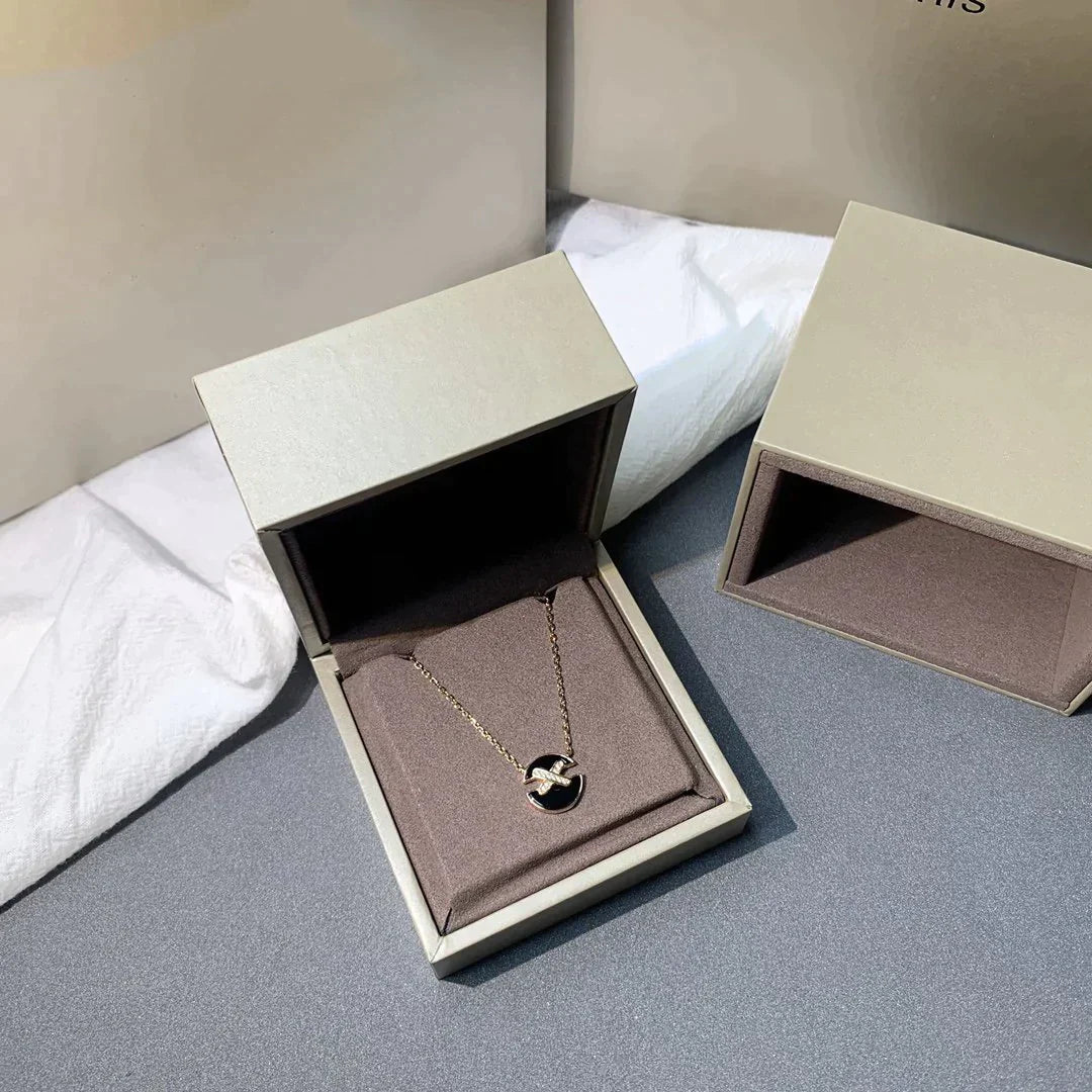 [⭐Spark]JEUX DE ROSE GOLD DIAMOND NECKLACE