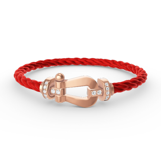 [⭐Spark]FORCE LARGE HORSESHOE HALF DIAMOND BRACELET ROSE GOLD